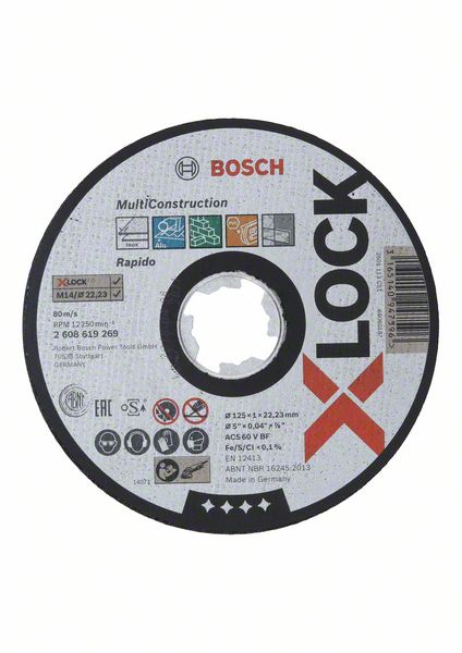 Bosch kotouč řezný 125x1x22,23 Multi Material X-LOCK 2608619269