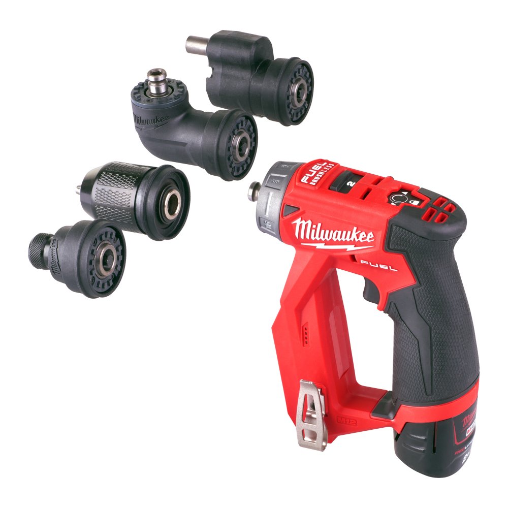 Milwaukee M12 FUEL™ FDDXKIT-202X vrtací šroubovák s vyměnitelnými nástavci 4933464979