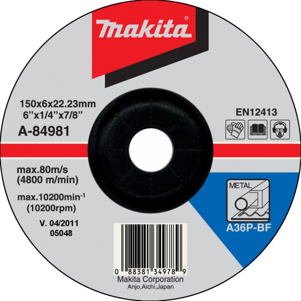 Makita A-84981 brusný kotouč 150x6x22 ocel