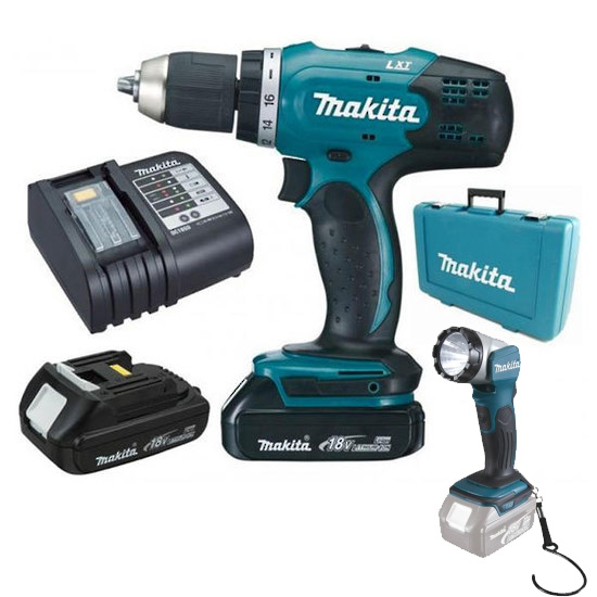 Makita DDF453SYEL aku vrtací šroubovák se svítilnou Li-ion 18V/1,5Ah