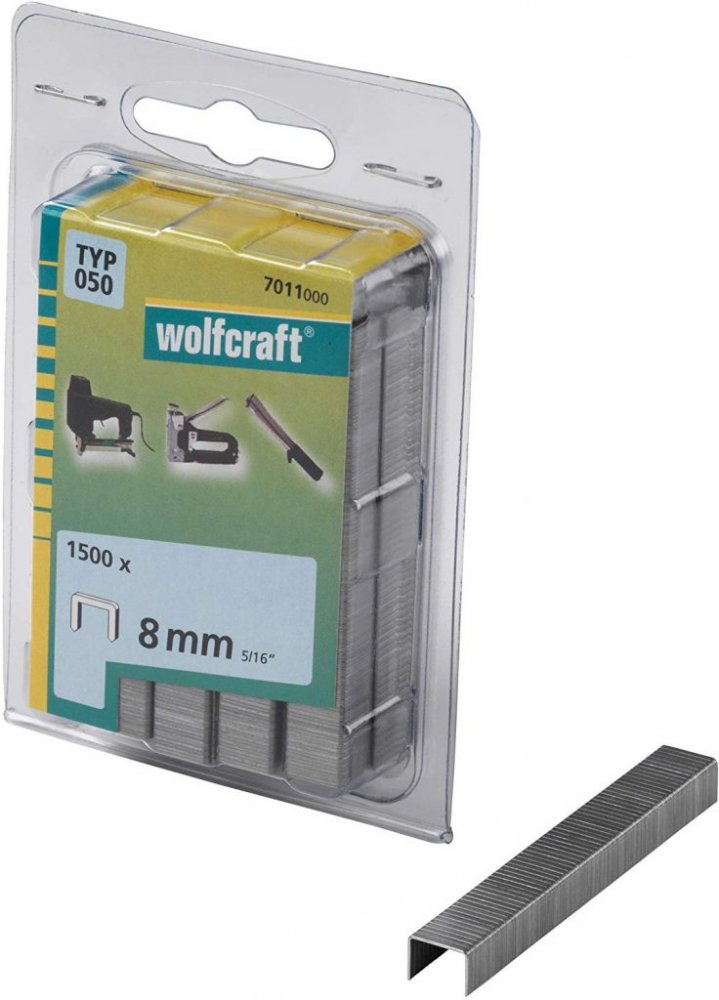 Wolfcraft široké sponky do sponkovačky výška 8 mm 1400 ks 7011000