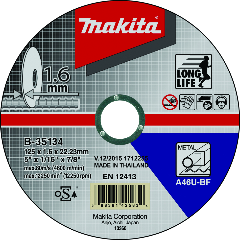 Makita B-35134 řezný kotouč 125x1,6mm ocel