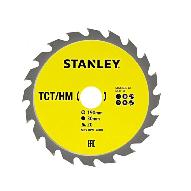 DEWALT Stanley STA13030 190x30mm 20 zubů kotouč pilový TCT/HM podélný řez STA13030-XJ