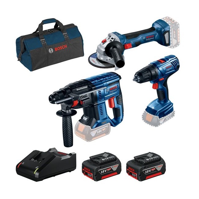 Bosch GWS 180-LI+GSR 180-LI+GBH 180 aku sada 2xGBA+GAL+Taška 0615990M8Y